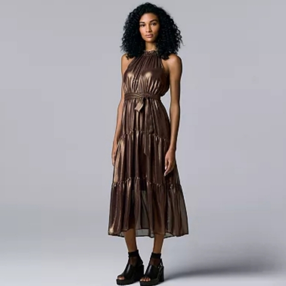 Simply Vera Vera Wang Dresses & Skirts - Vera Wang Bronze Tiered Smocked Dress